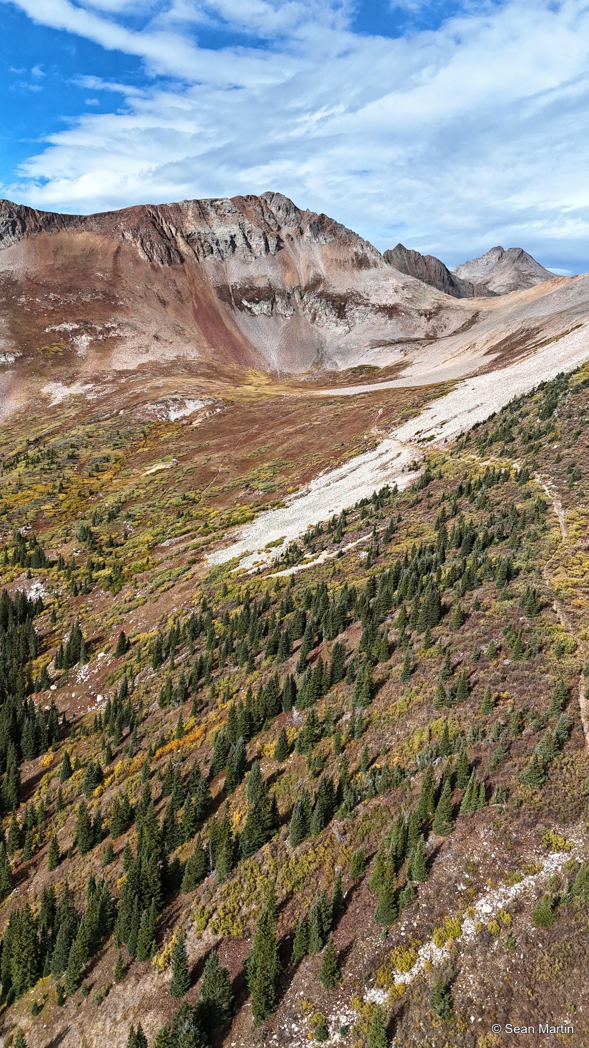 High mountain slopes and yellow aspens